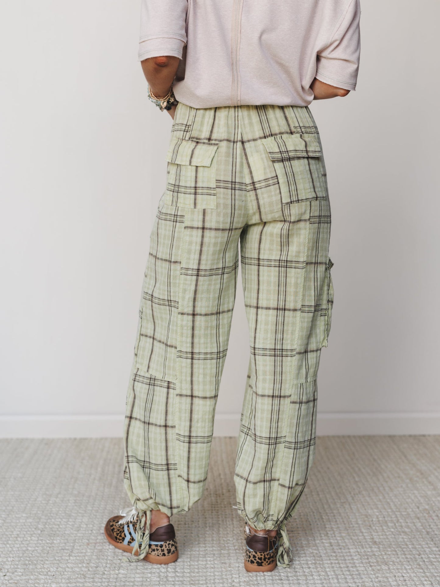 Sunday Plaid Pants - Apple Green