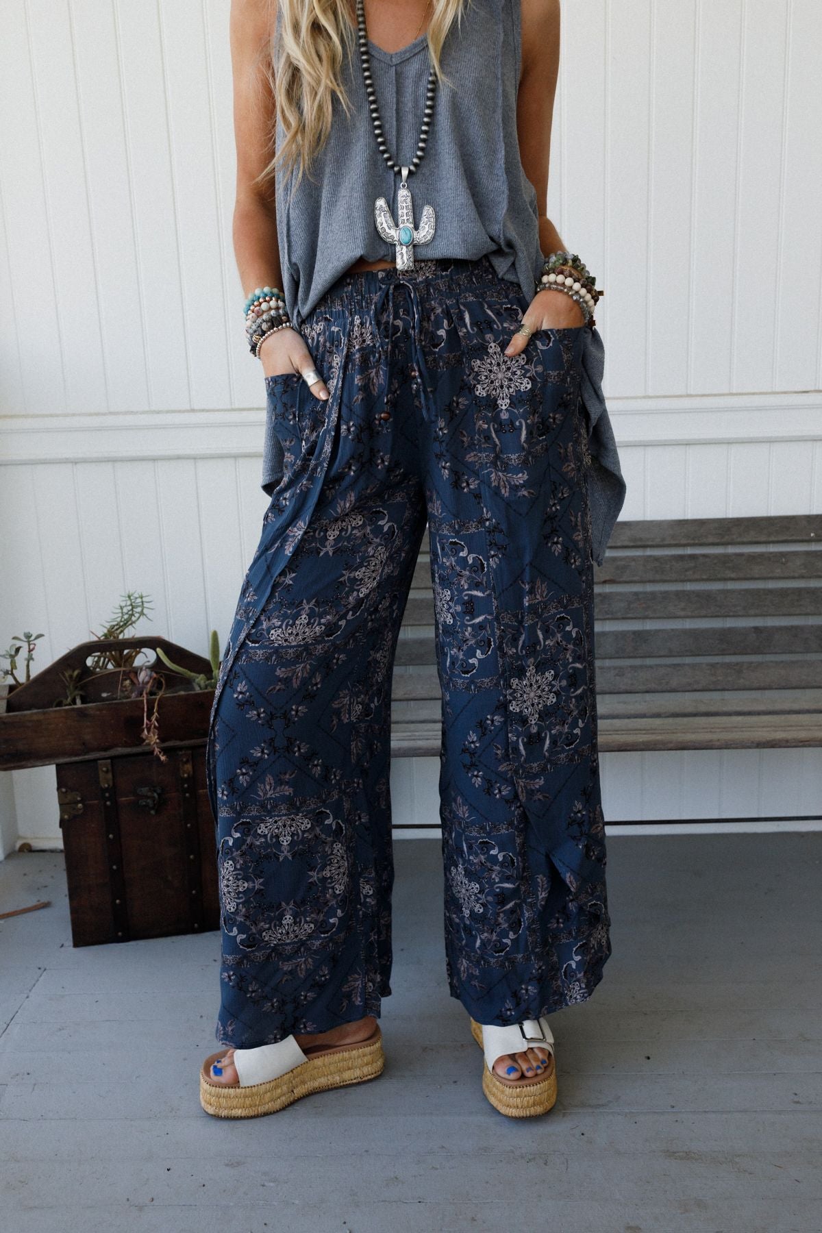 The Nest Stasia Printed Drawstring Tulip Pants - Titan