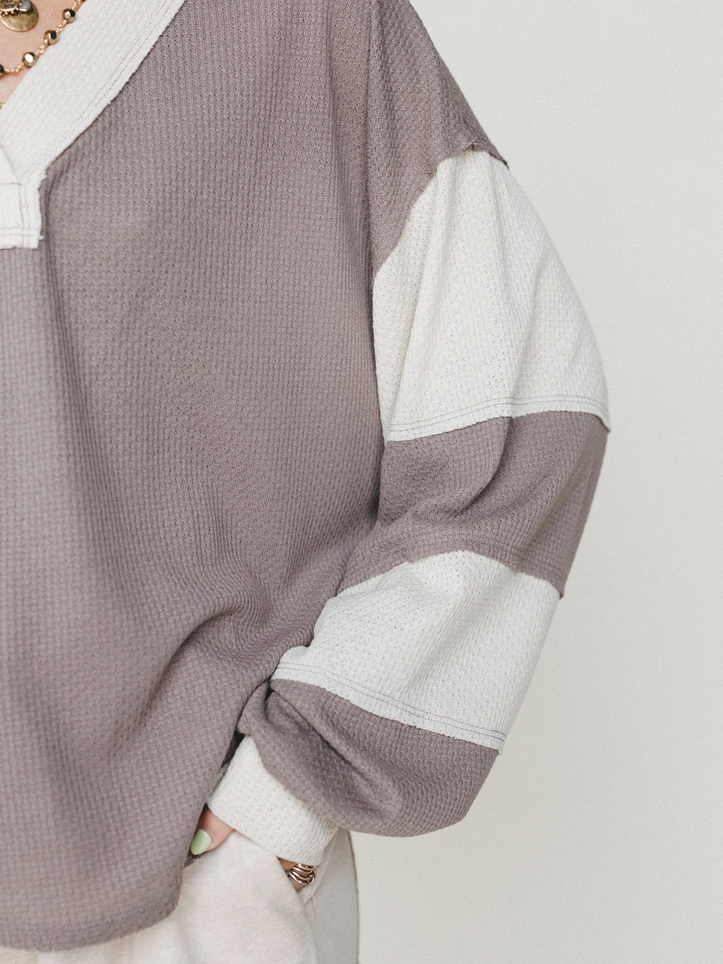 The Nest Elena Long Sleeve Top - Mocha Beige