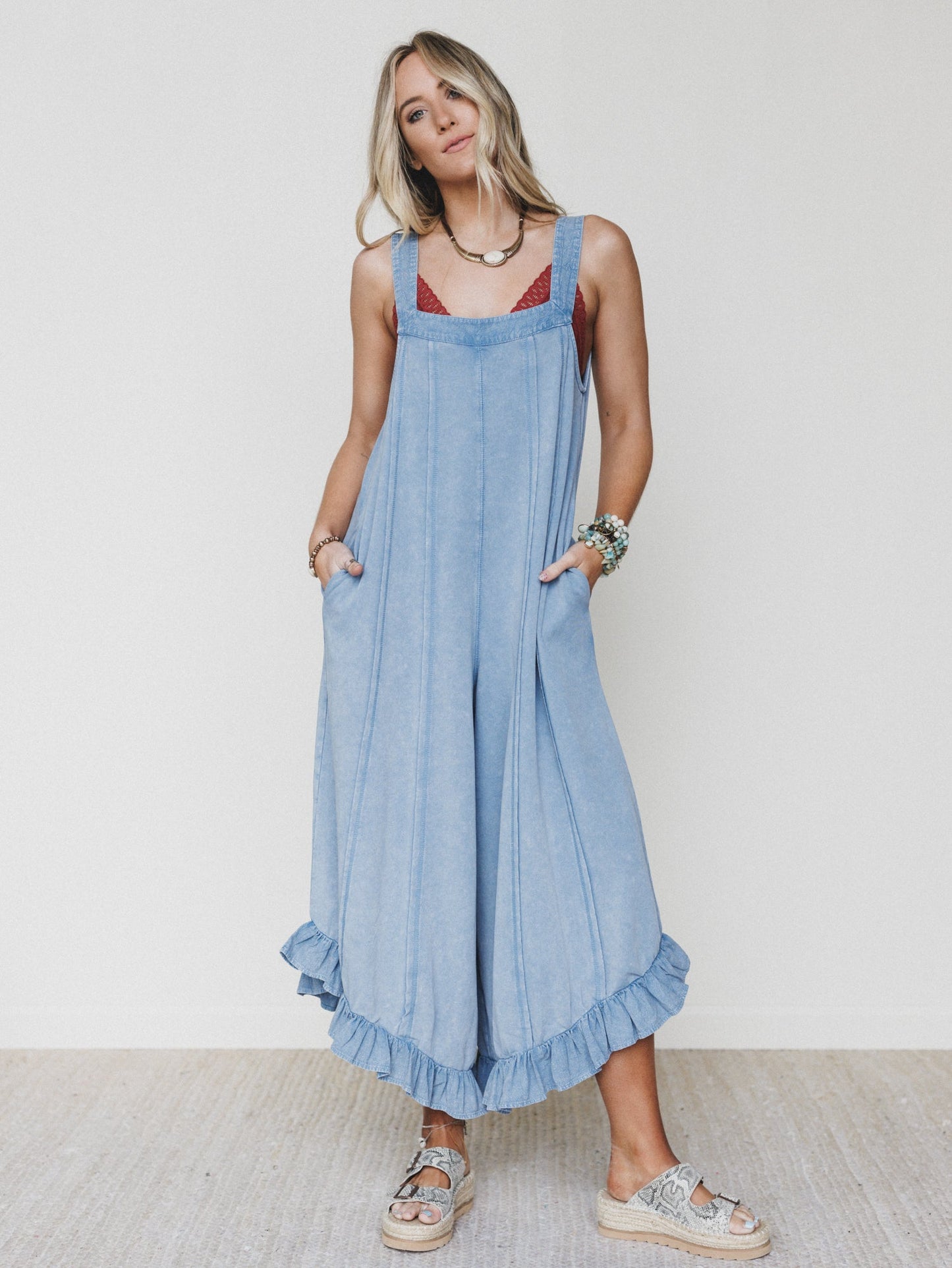 Wild Sun Jumpsuit - Dusty Blue
