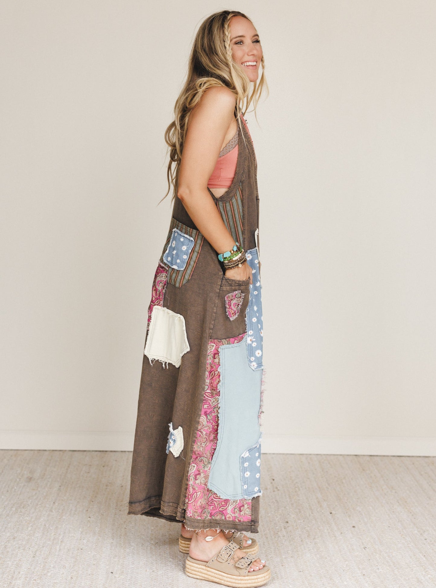Garden Drift Wide Leg Jumpsuit - Charcoal