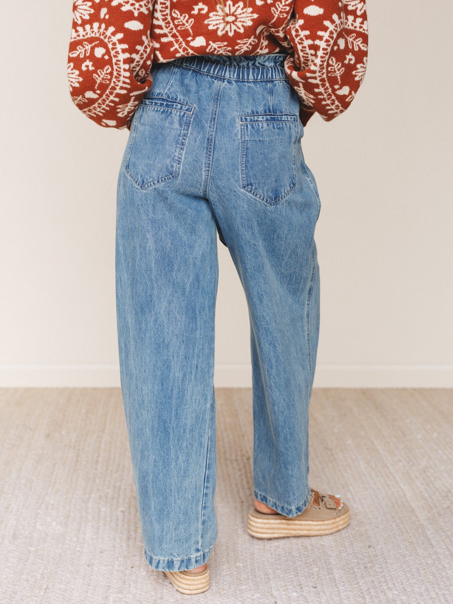Easy Outlaw Wide Leg Pants - Denim