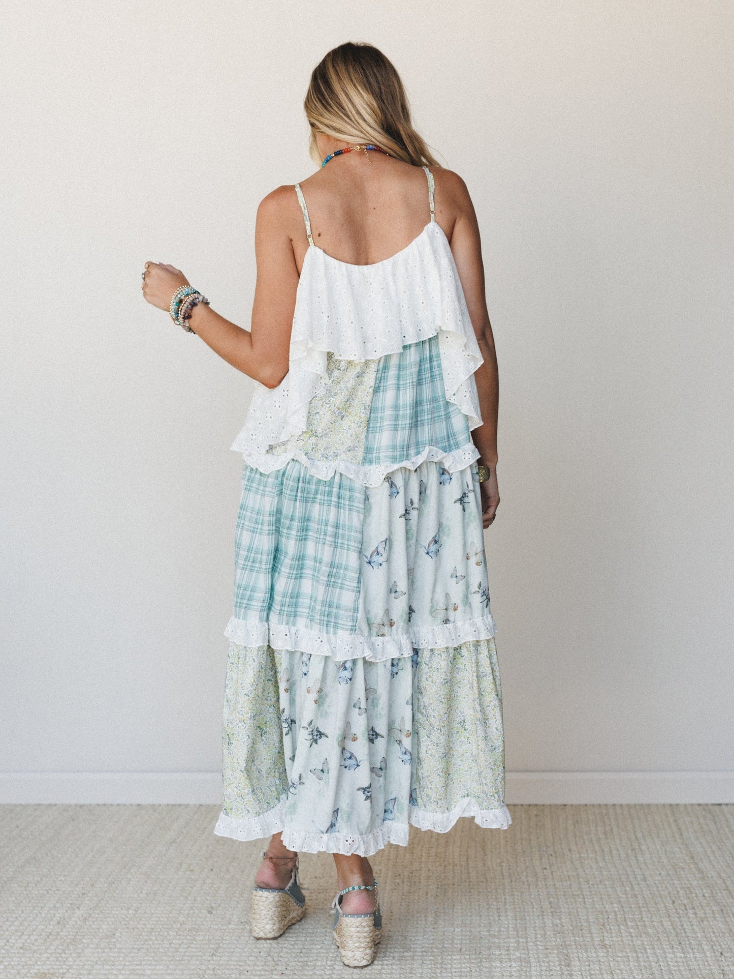 Nature Gathering Dress - Olive Multi