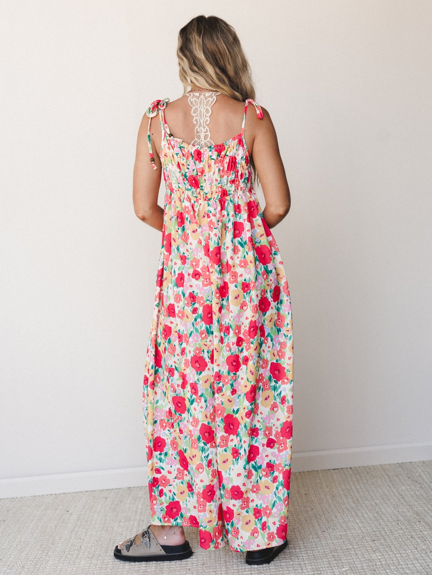 The Nest Bohemian Grace Jumpsuit - Red Floral