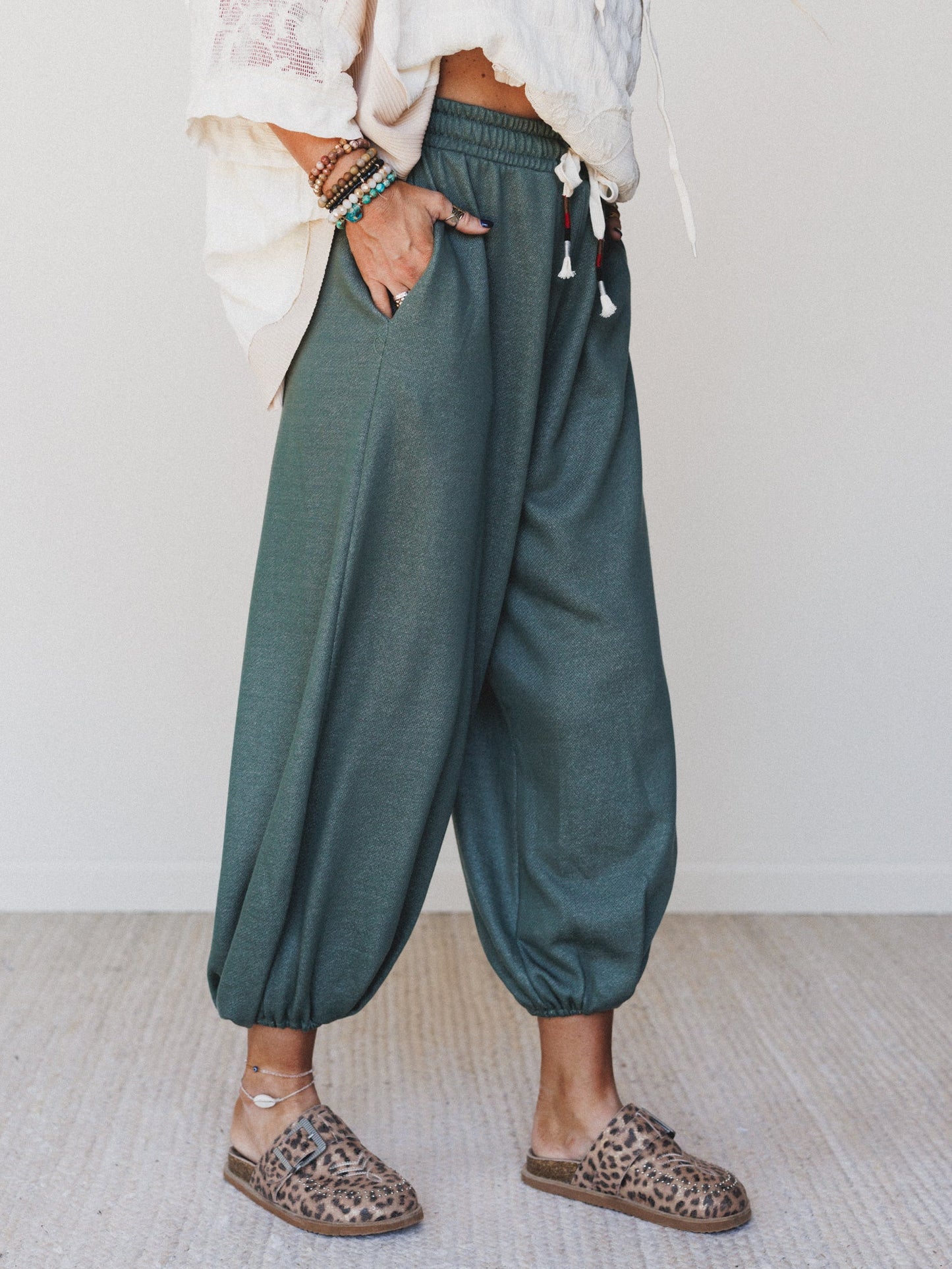 The Nest Laid Back Love Jogger Pants - Two Tone Olive