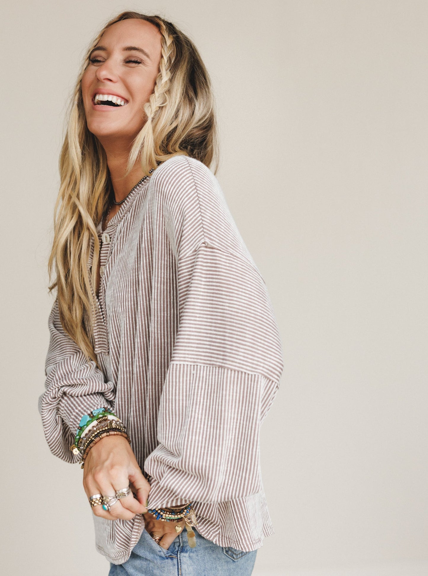 The Nest Only This Long Sleeve Top - Taupe