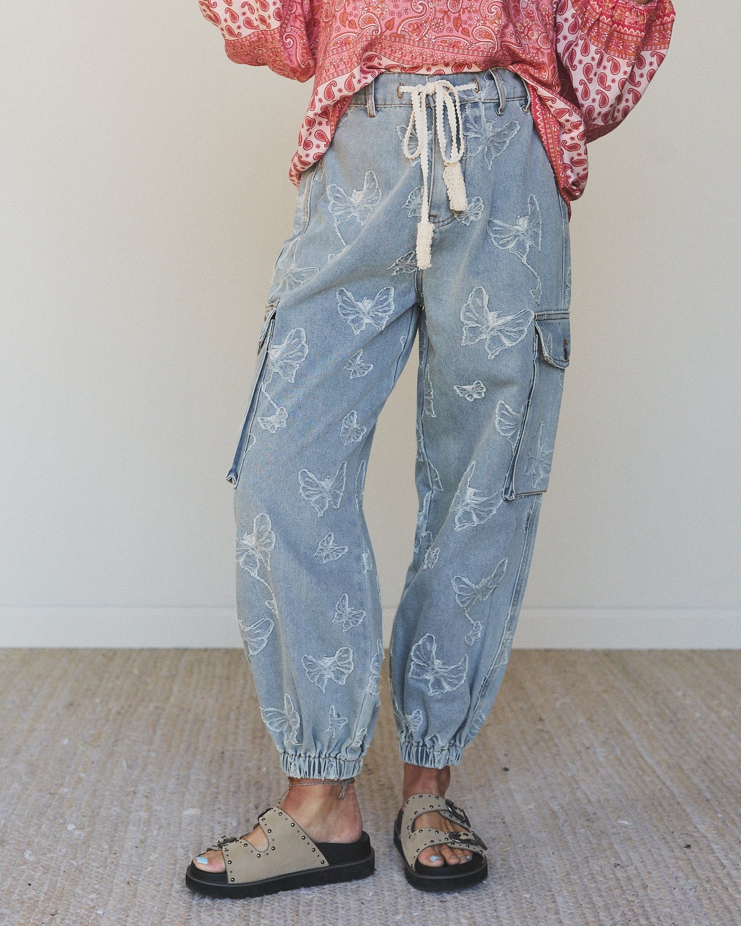 Butterfly Denim Pant - Denim