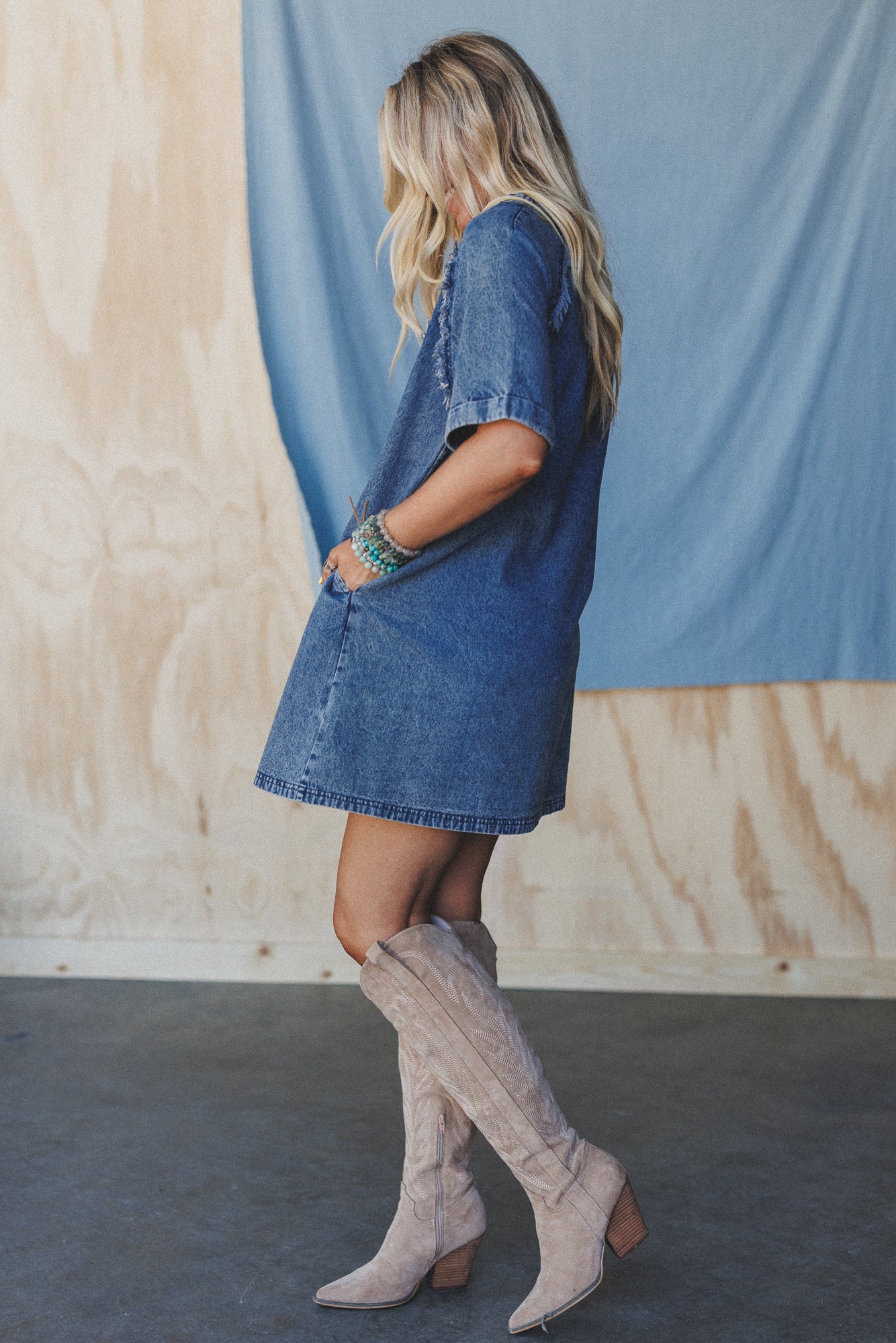 The Nest Jayda Pocket Dress - Blue