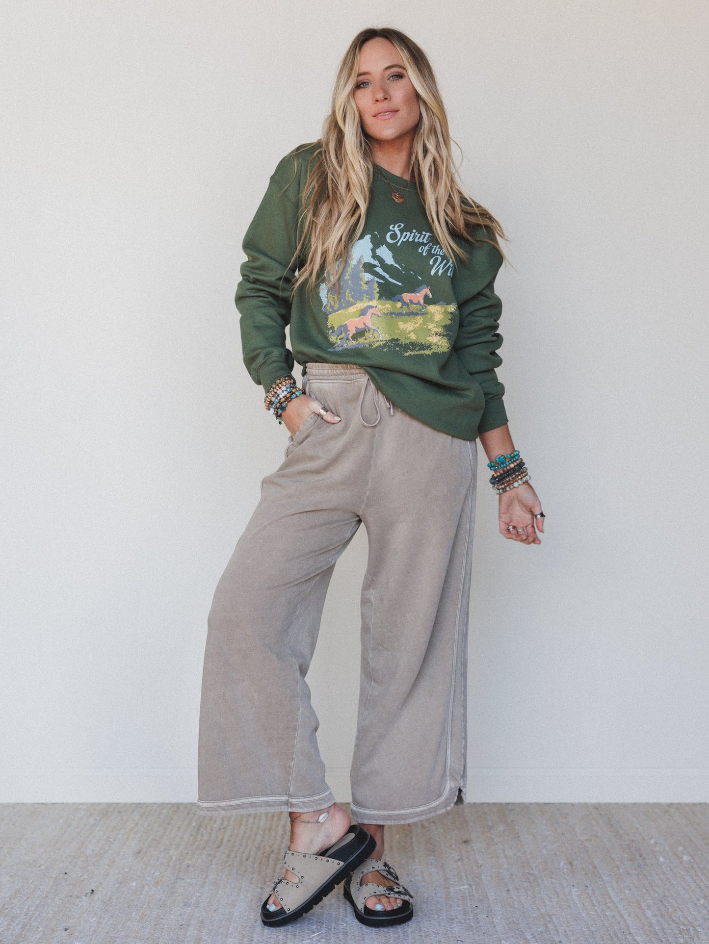 So Comfy Wide Leg Pant Cropped Length - Mocha