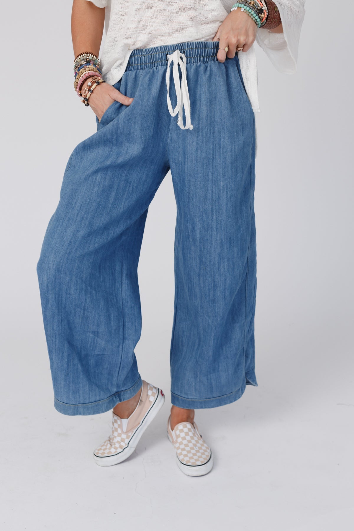 So Comfy Wide Leg Denim Pant - Denim - Pre Order