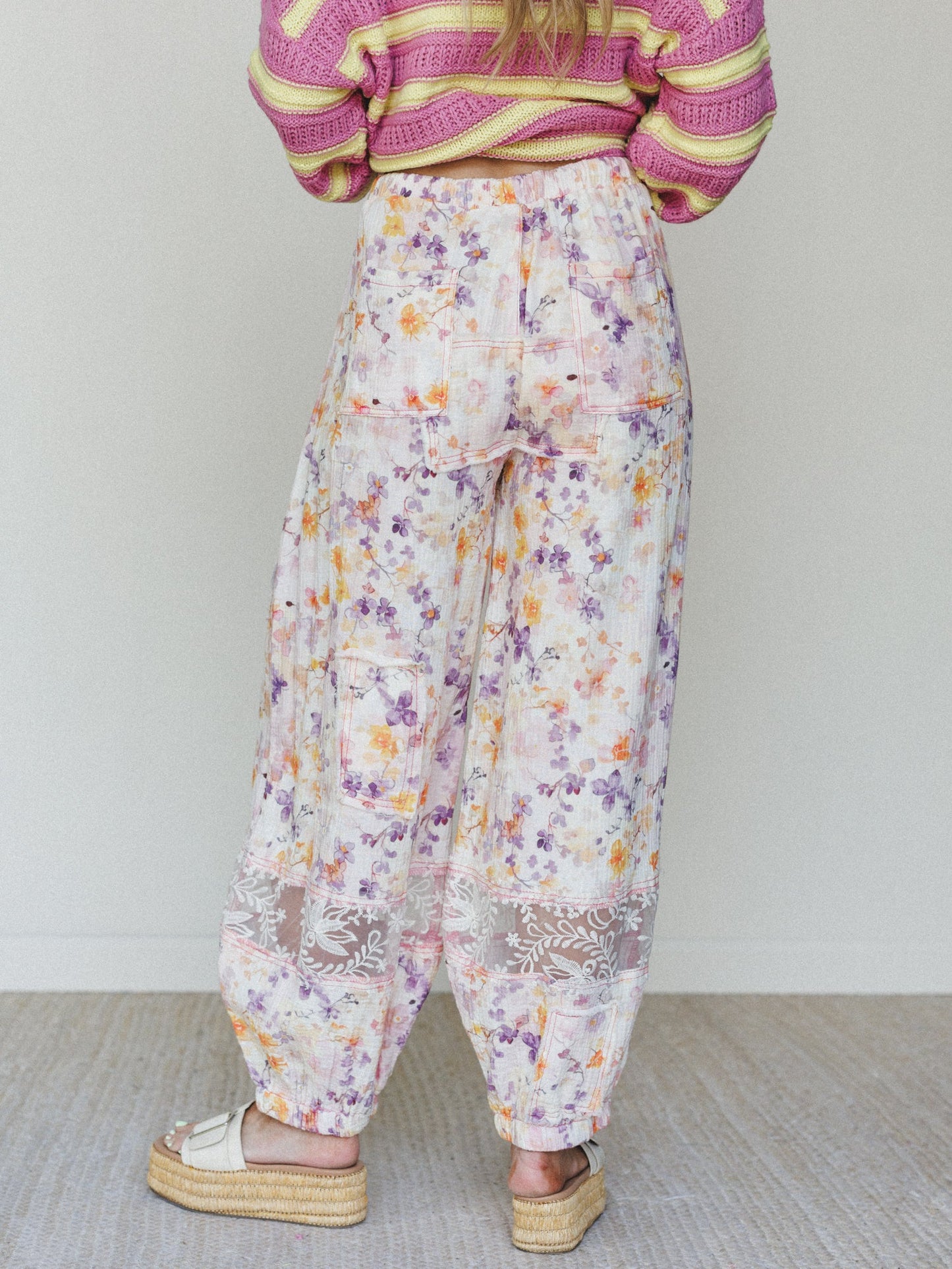Calm Waves Pants - Pink Floral