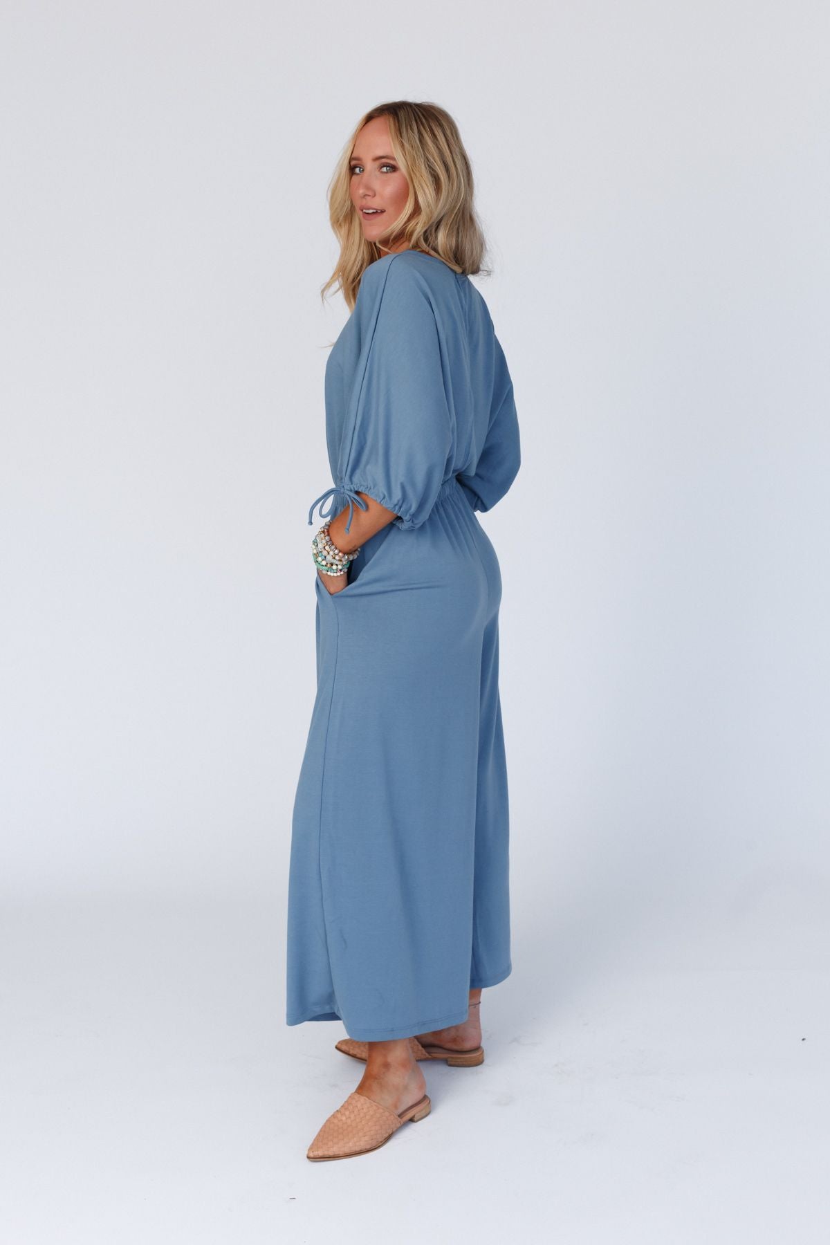 The Nest Carolina Comfy Wide Leg Jumpsuit - Gun Metal
