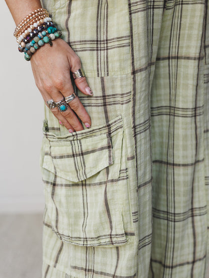 Sunday Plaid Pants - Apple Green