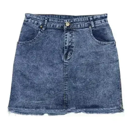 Women's High Stretch A-Line Mini Skirt in Washed Denim