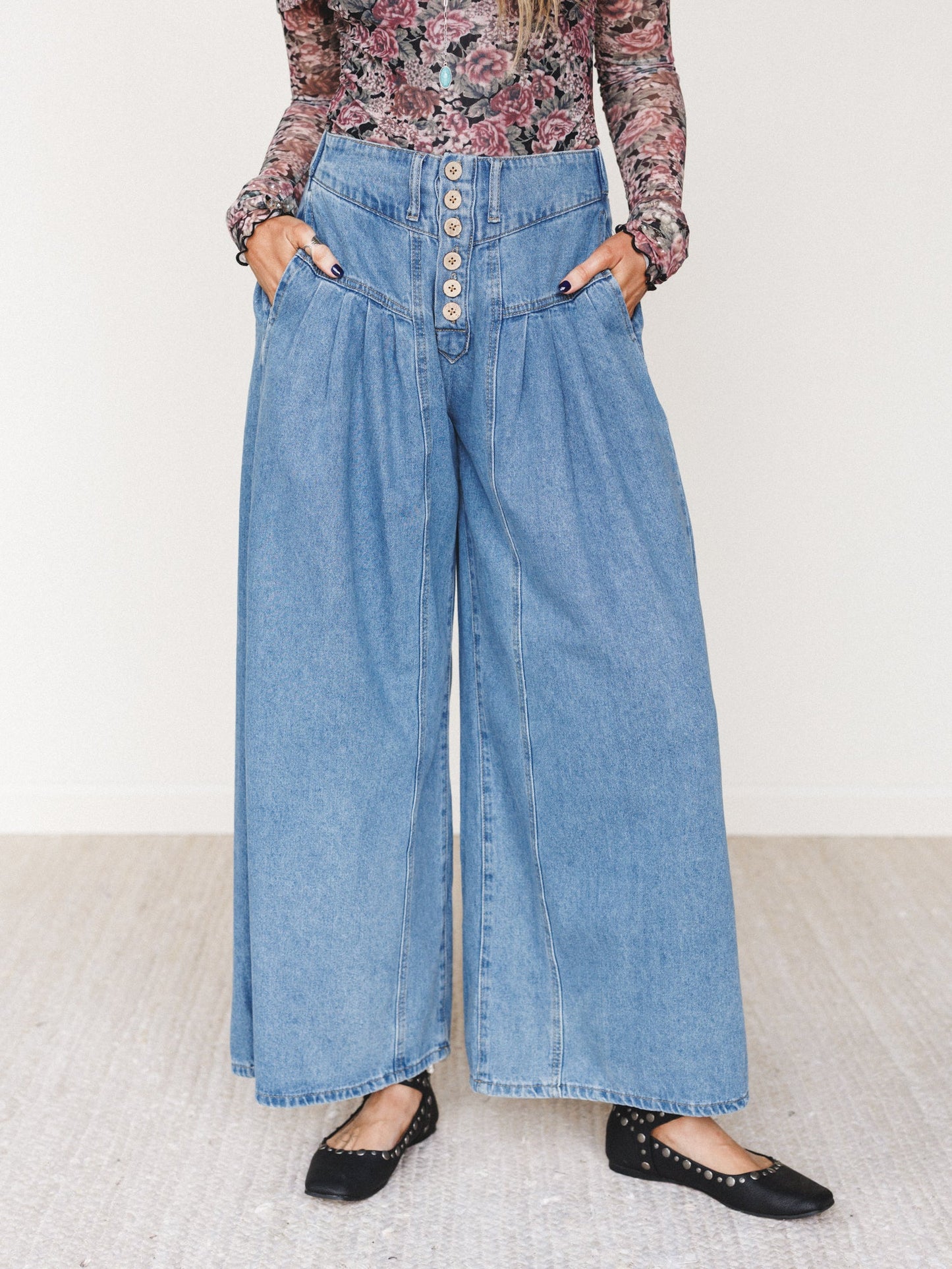 Sunset West Wide Leg Jeans - Denim
