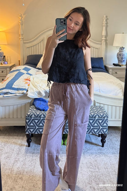 Lucky One Wide Leg Full Pant - Plum