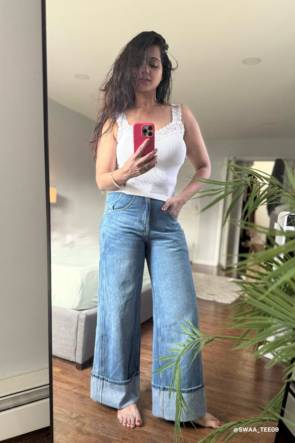 Easy Rider Cuffed Jeans - Denim
