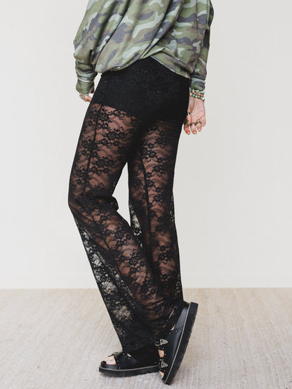 All In Time Lace Pants - Black