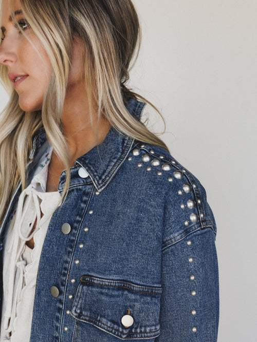 This Is It Studded Jacket - Medium Wash