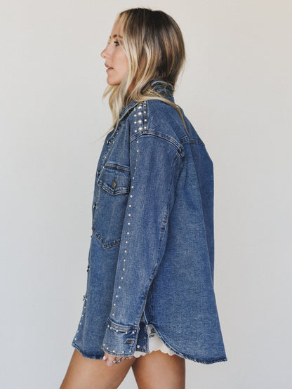 This Is It Studded Jacket - Medium Wash