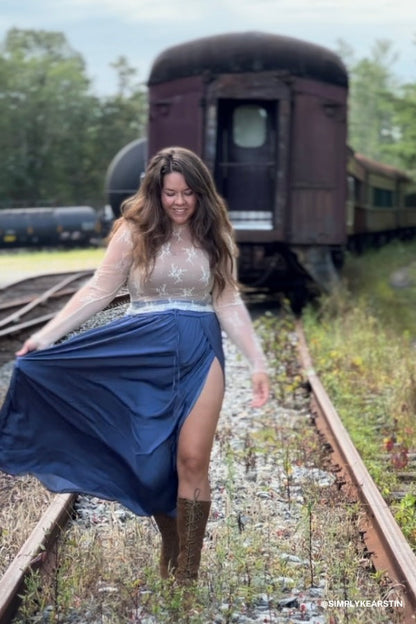 Stasia Maxi Skirt - Blue
