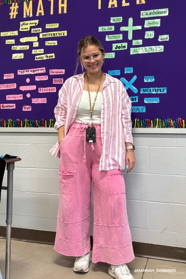 Lucky One Wide Leg Pant - Mauve