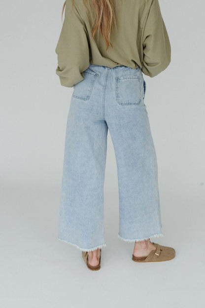 Simply You Wide Leg Jeans - Washed Denim