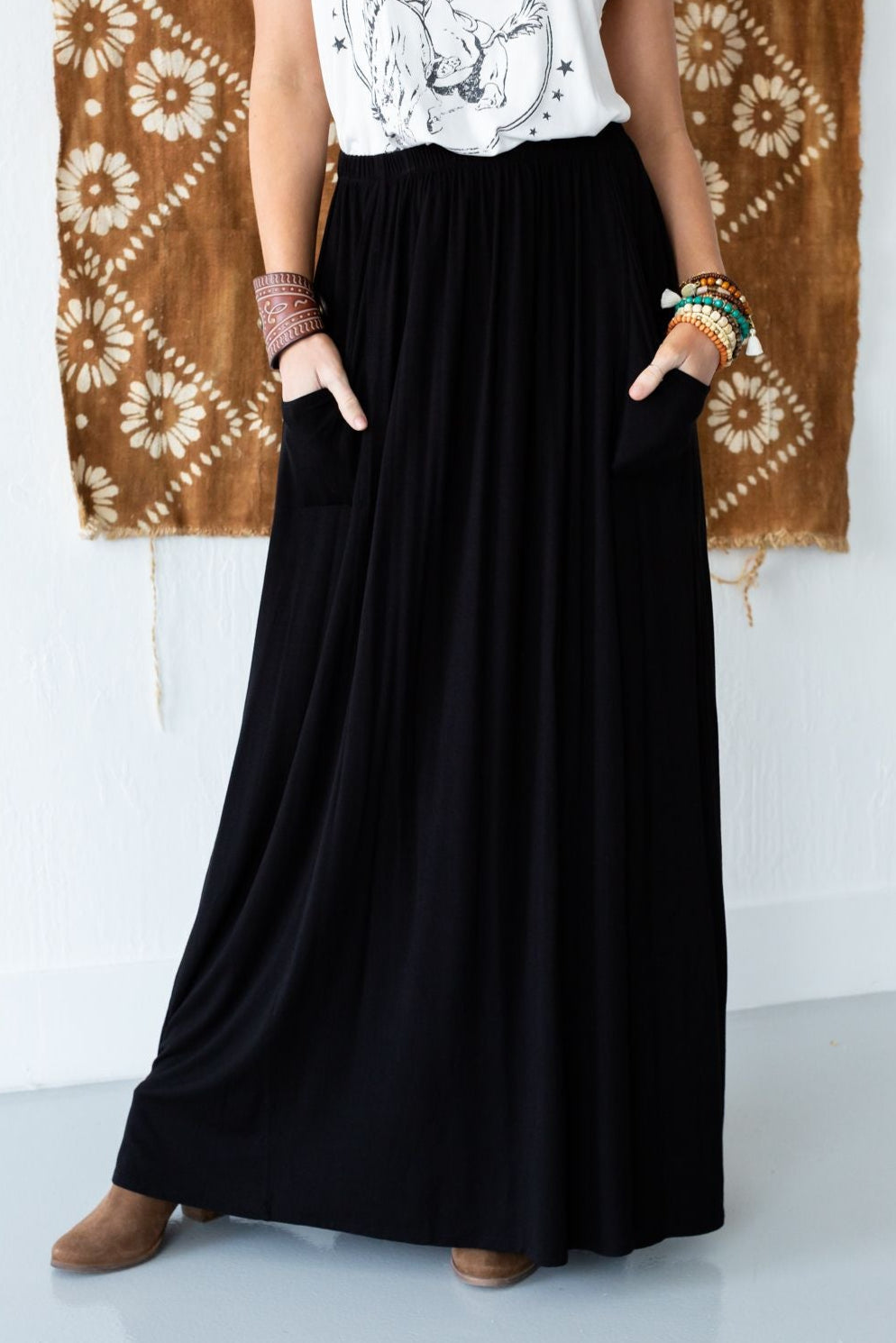 The Perfect Pocketed Maxi Skirt - Black - Pre Order