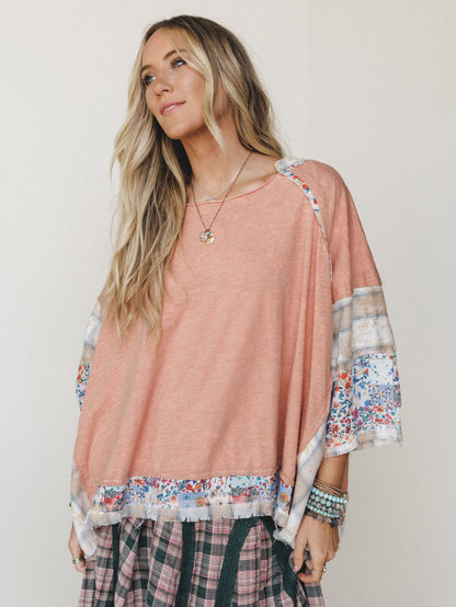 Sweet Clover Knit Top - Peach