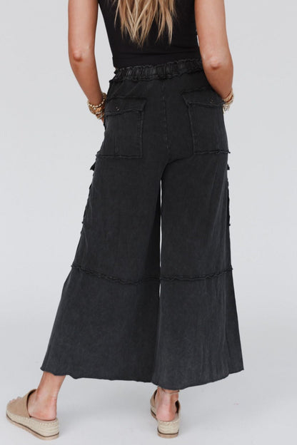 Game On Cargo Wide Leg Pant - Black