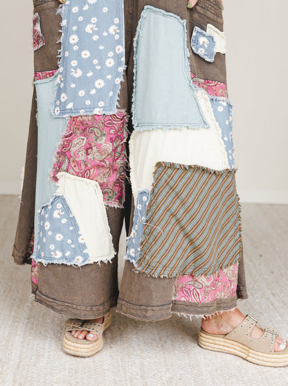 Garden Drift Wide Leg Jumpsuit - Charcoal