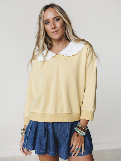 Wendy Removeable Collar Top - Yellow