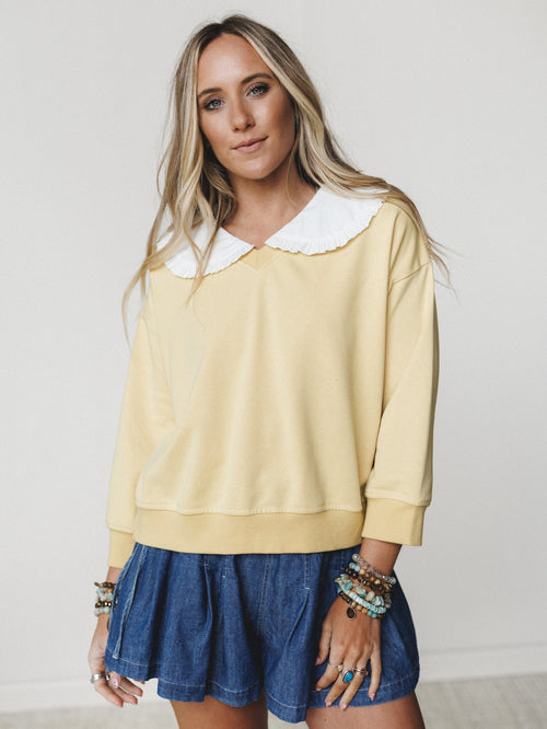 Wendy Removeable Collar Top - Yellow