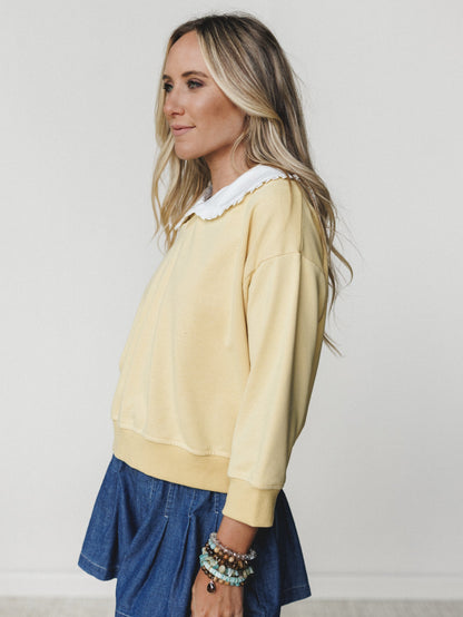 Wendy Removeable Collar Top - Yellow
