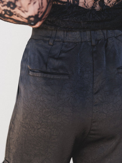 Stealing The Show Satin Pants - Black