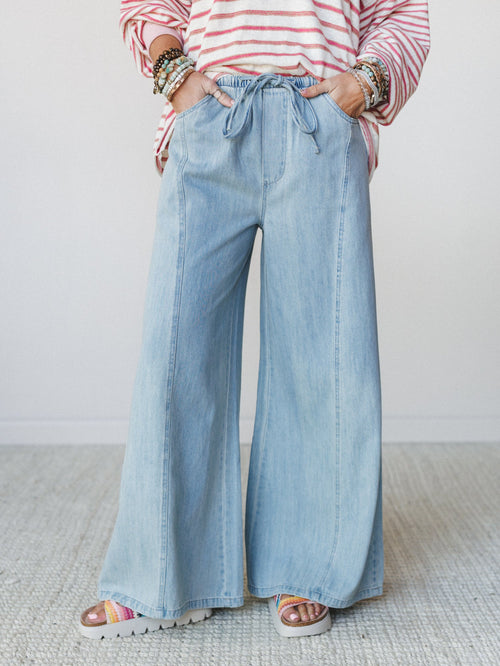 Surf's Up Wide Leg Jeans - Denim