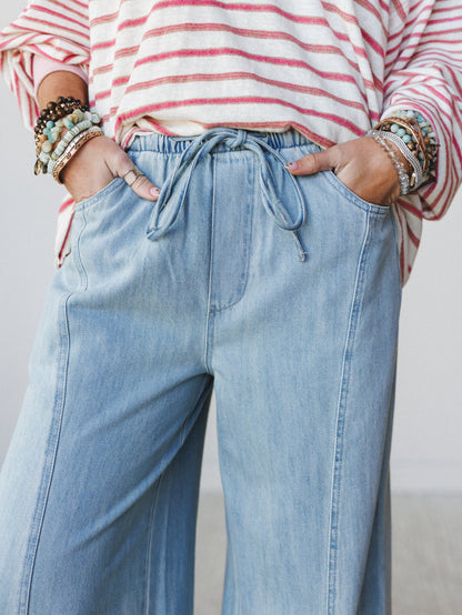 Surf's Up Wide Leg Jeans - Denim