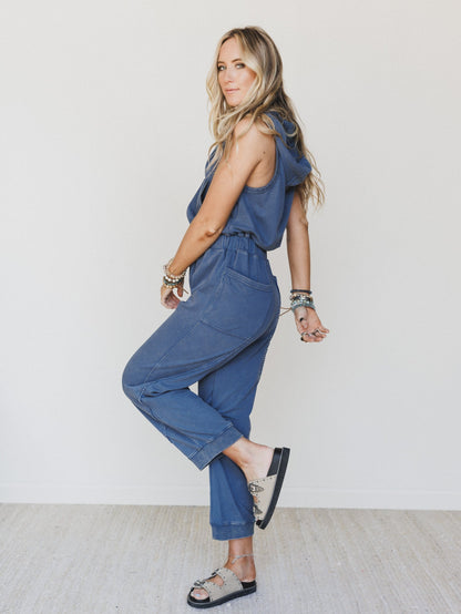 Ryder Hooded Jumpsuit - Denim