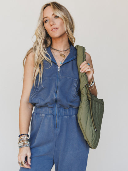 Ryder Hooded Jumpsuit - Denim