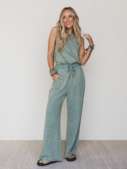 June Moon Jumpsuit - Sage