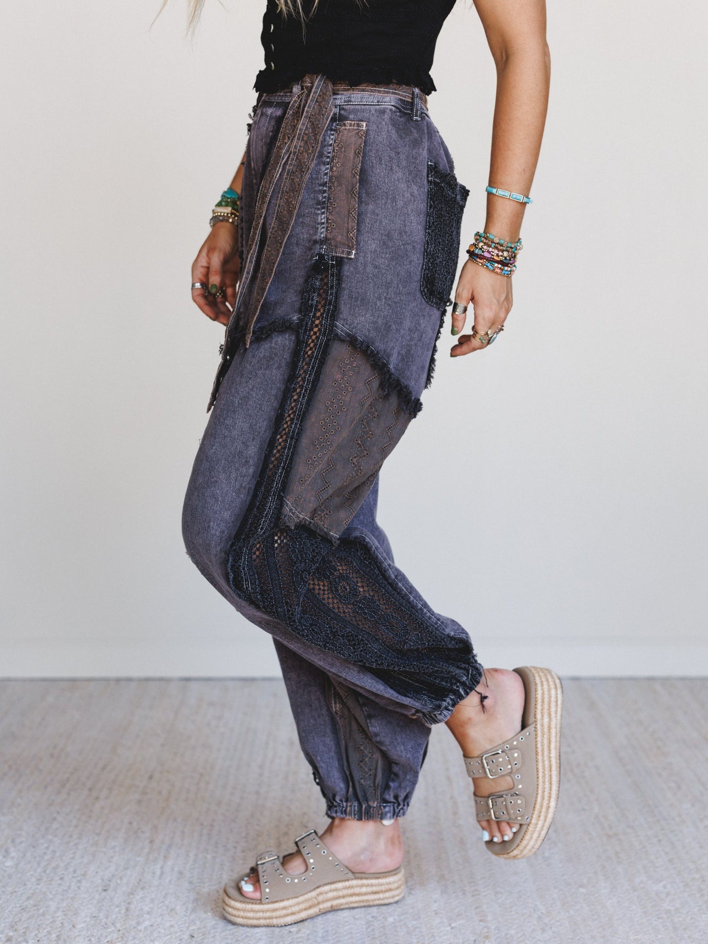 Lace Daze Pants - Black