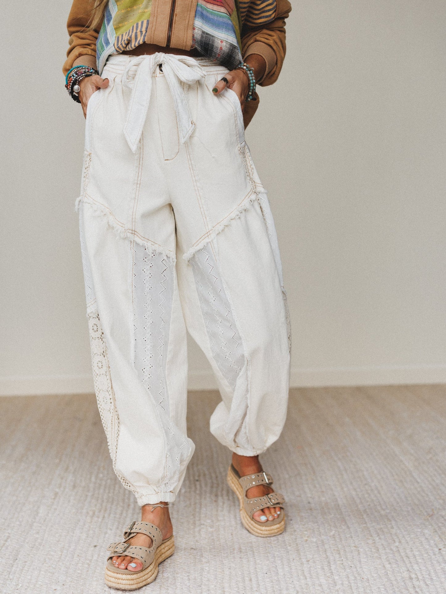 Lace Daze Pants - Cream