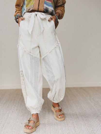 Lace Daze Pants - Cream