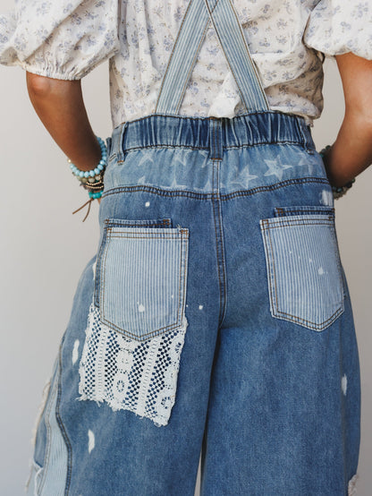 Heirloom Stitch Overalls - Denim