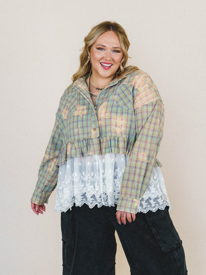 Vintage Rose Cascade Top - Natural Mauve Multi