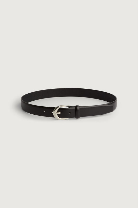 GENUINE LEATHER BRUSHED METAL BELT