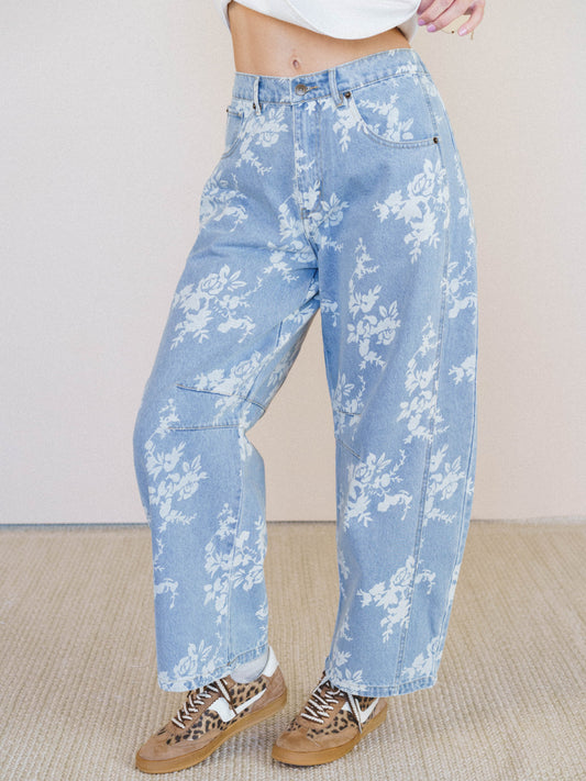 Opal Meadow Barrel Jeans - Denim