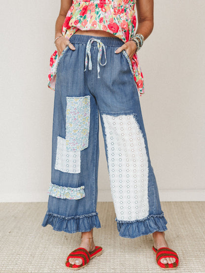 Garden in Bloom Pants - Dark Denim