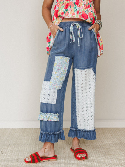 Garden in Bloom Pants - Dark Denim