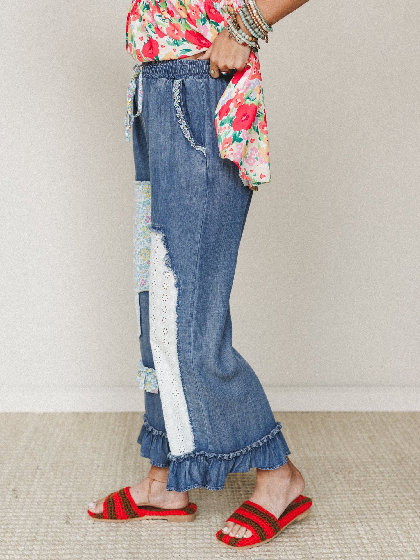 Garden in Bloom Pants - Dark Denim